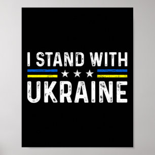 Affiche Soutien Je suis avec l'Ukraine Drapeau ukrainien