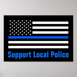 Affiche Soutien Police locale Ligne Bleue Mince