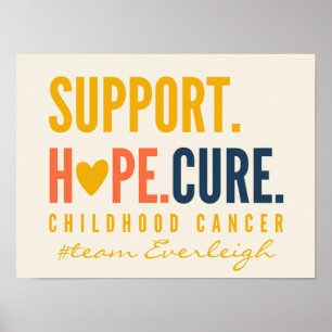 Affiche soutien pour le cancer de l'enfance Nom personnali
