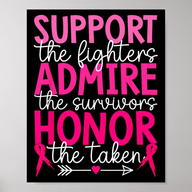 Affiche Soutien pour le cancer du sein Admirez Honneur can (Devant)