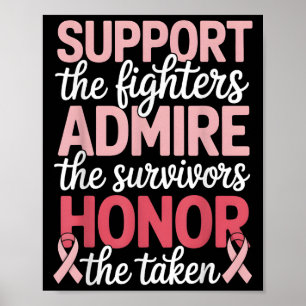 Affiche Soutien pour le cancer du sein Admirez le cancer d