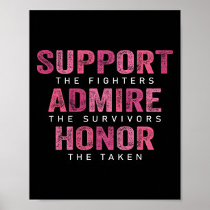Affiche Soutien pour le cancer du sein Admirez le cancer d