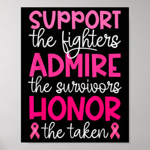 Affiche Soutien pour le cancer du sein Admirez le cancer d