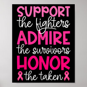 Affiche Soutien pour le cancer du sein Admirez le cancer d