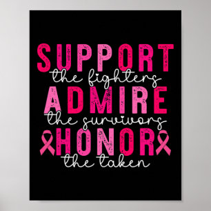 Affiche Soutien pour le cancer du sein Admirez le cancer d