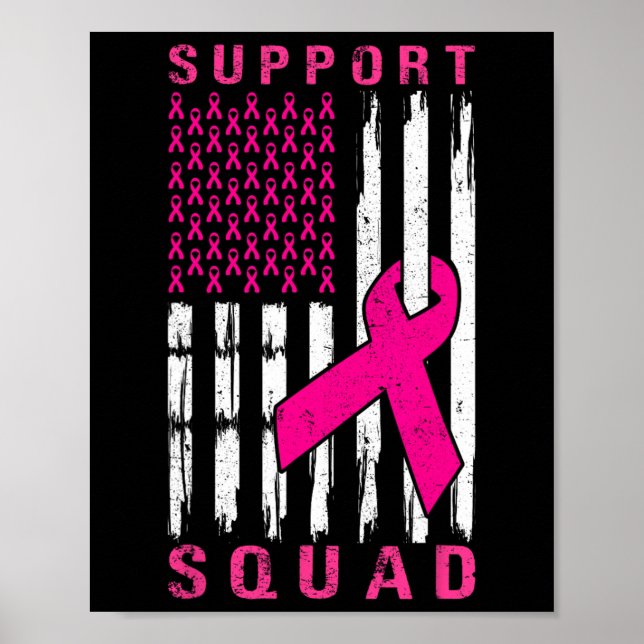 Affiche Soutien Squad Cancer du sein - Pink Support Squad  (Devant)