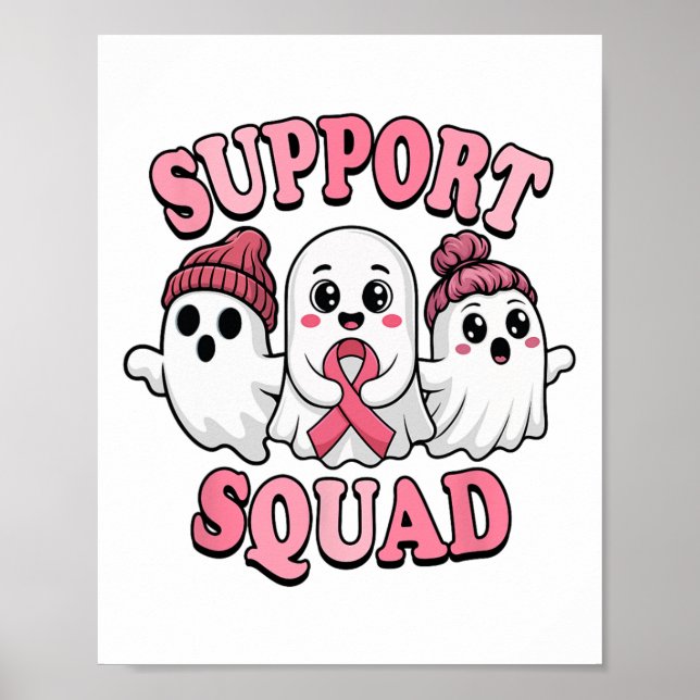 Affiche Soutien Squad Ghosts mignon Sensibilisation au can (Devant)