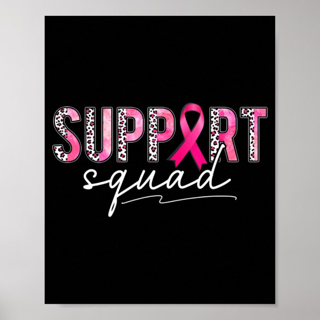 Affiche Soutien Squad Leopard rose Ribbon Cancer du sein A (Devant)