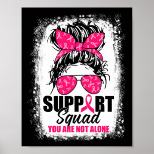 Affiche Soutien Squad Messy Bun Guerrier Cancer du sein Aw