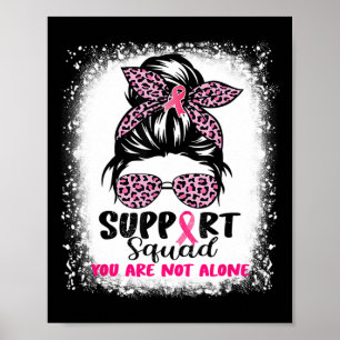 Affiche Soutien Squad Messy Bun Pink Warrior Cancer du sei
