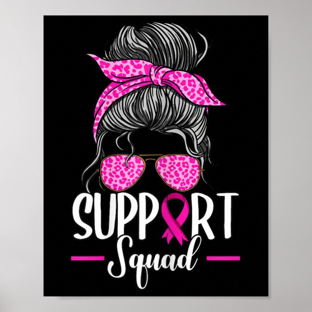 Affiche Soutien Squad Messy Bun Sensibilisation au cancer  (Devant)