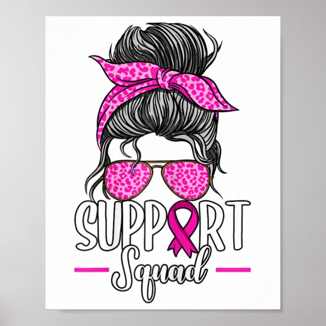 Affiche Soutien Squad Messy Bun Sensibilisation au cancer  (Devant)