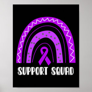 Affiche Soutien Squad Purple Rainbow Fibromyalgia