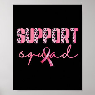Affiche Soutien Squad Ruban rose Leopard Cancer du sein Aw