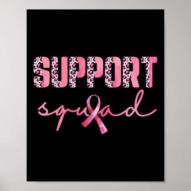Affiche Soutien Squad Ruban rose Leopard Cancer du sein Aw (Devant)