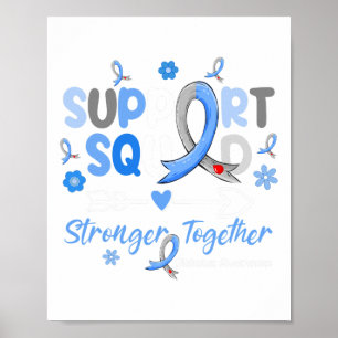 Affiche Soutien super Équipe Bleu Ribbon Prix du diabète