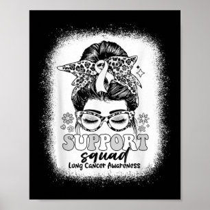 Affiche Soutien super Squad Messy Bun Cancer du poumon