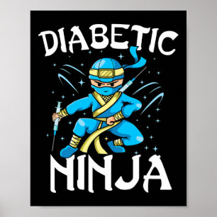 Affiche Soutien T1d Ninja diabétique Type 1 Décerné du dia