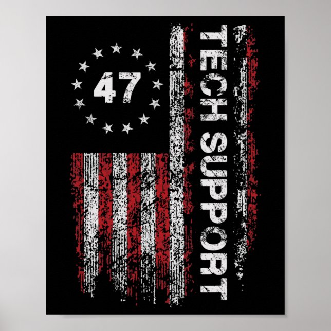 Affiche Soutien technique Drapeau États-Unis Maison Blanch (Devant)