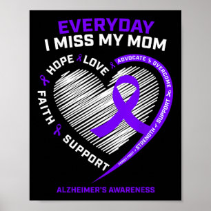 Affiche Souvenir aimant pourpre Mère Manque Ma Mère Heimer