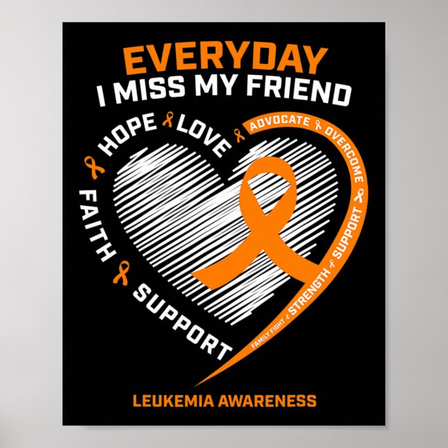 Affiche Souvenir Amour Mémoire De Mon Ami Leucémie Ts (Devant)