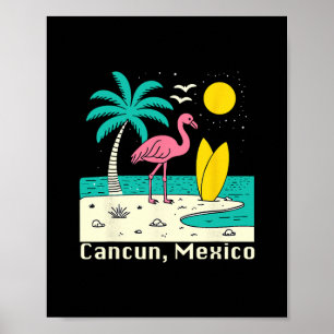 Affiche Souvenir de Cancun Mexique Famille Correspondante