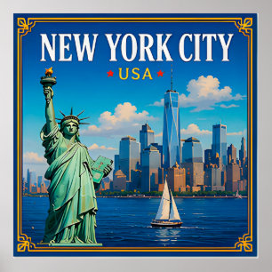 Affiche 🗽 Souvenir de la skyline de New York City depuis