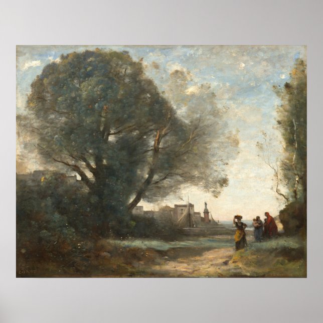 Affiche Souvenir de la Terrasse, Jean-Baptiste- Corot Art (Devant)