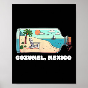 Affiche Souvenir de vacances à Cozumel au Mexique pour hom