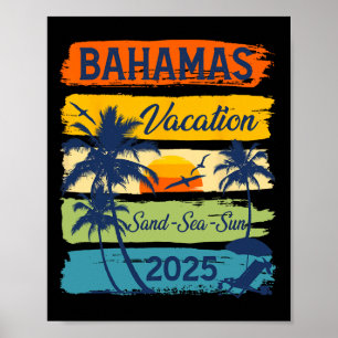 Affiche Souvenir de vacances aux Bahamas 2025 Famille Grou