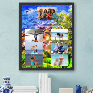 Affiche Souvenir de vacances Collage de famille 0819 Impre