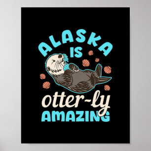 Affiche Souvenir de vacances de loutre de mer d'Alaska