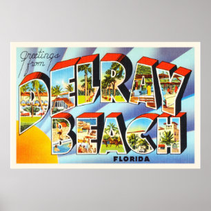 Affiche Souvenir de Vintage voyage de Delray Beach la