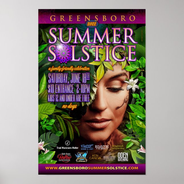 Affiche Souvenir du solstice d'été de Greensboro 2022 (Devant)
