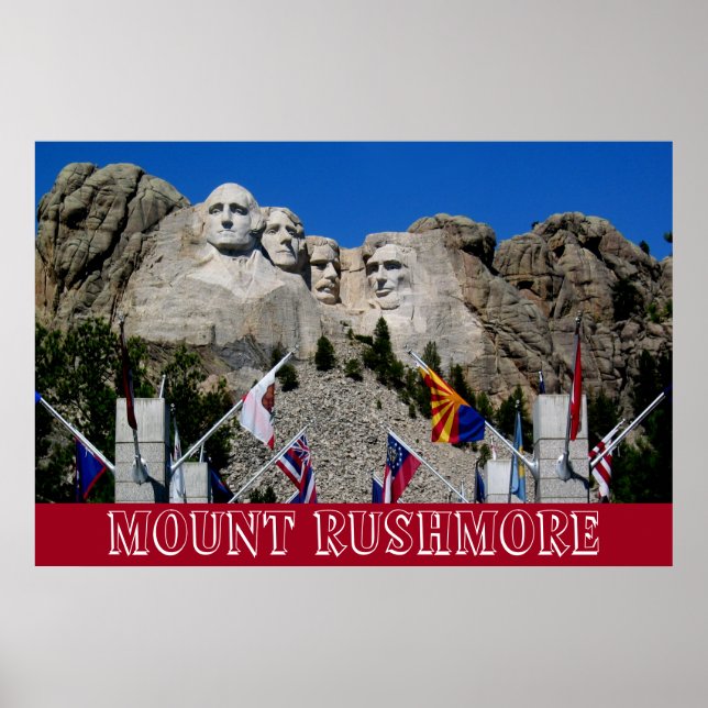 Affiche Souvenir photo personnalisable Mount Rushmore (Devant)