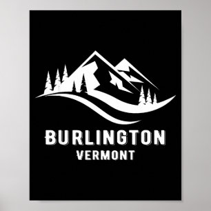 Affiche Souvenirs de Burlington vermont montagnes