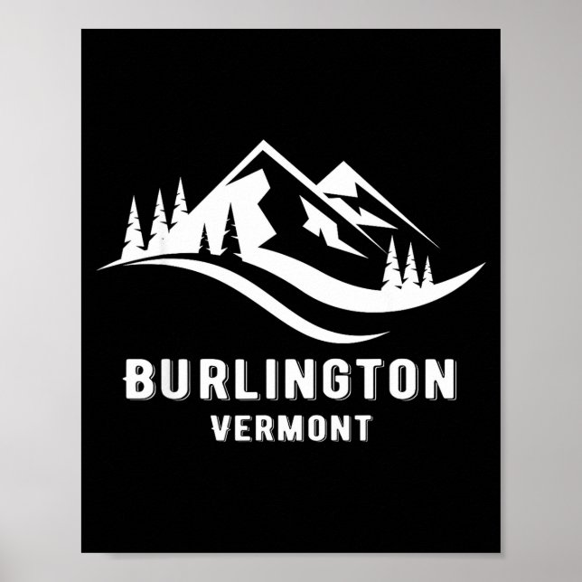 Affiche Souvenirs de Burlington vermont montagnes (Devant)