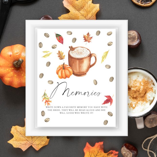 Affiche Souvenirs de café à la citrouille avec la mariée (Créateur téléchargé)