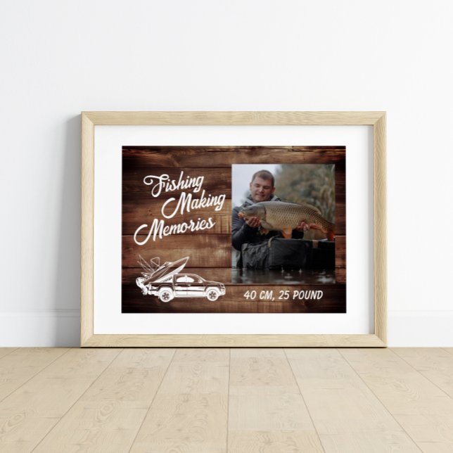Affiche Souvenirs de pêche du pêcheur Fête des pères Pêche (Créateur téléchargé)