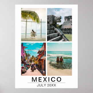Affiche Souvenirs de vacances personnalisés 4 Collage phot