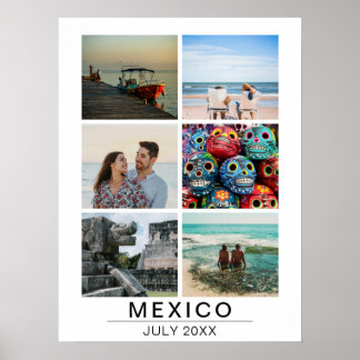 Affiche Souvenirs de vacances personnalisés 6 Collage phot