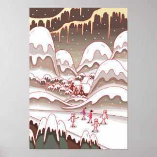 Affiche Souvenirs nostalgiques de paysages enneigés.
