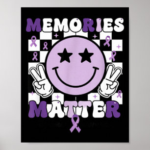 Affiche Souvenirs ruban violet sensibilisation alzheimer 