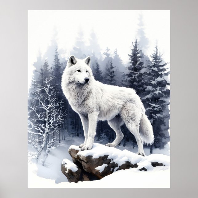 Affiche Souverain d'hiver : le loup arctique (Devant)