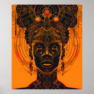 Affiche Souveraineté majestueuse : Reine afro-américaine