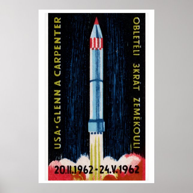 Affiche Soviet Rocket Launch 1962 Astronaut - Matchbox (Devant)