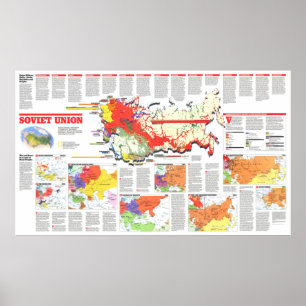 Affiche " Sowjetunion : 1990 - Detaillierte Karte ...