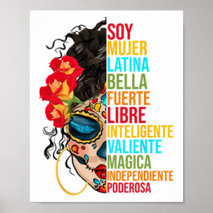Affiche Soy Mujer Latina Fuerte Independiente Fière du Mex