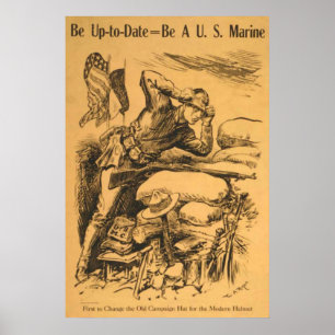 Affiche Soyez à jour - soyez une marine des États-Unis