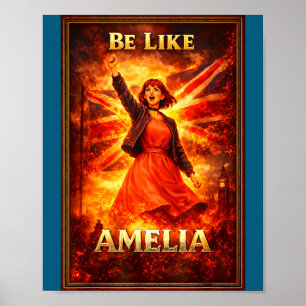 Affiche Soyez comme amelia vintage union jack britannique
